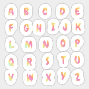 Pastel Letters Set Stickers Sticker